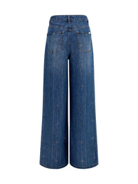 SELF-PORTRAIT Self-Portrait Women Crystal-Striped Jeans