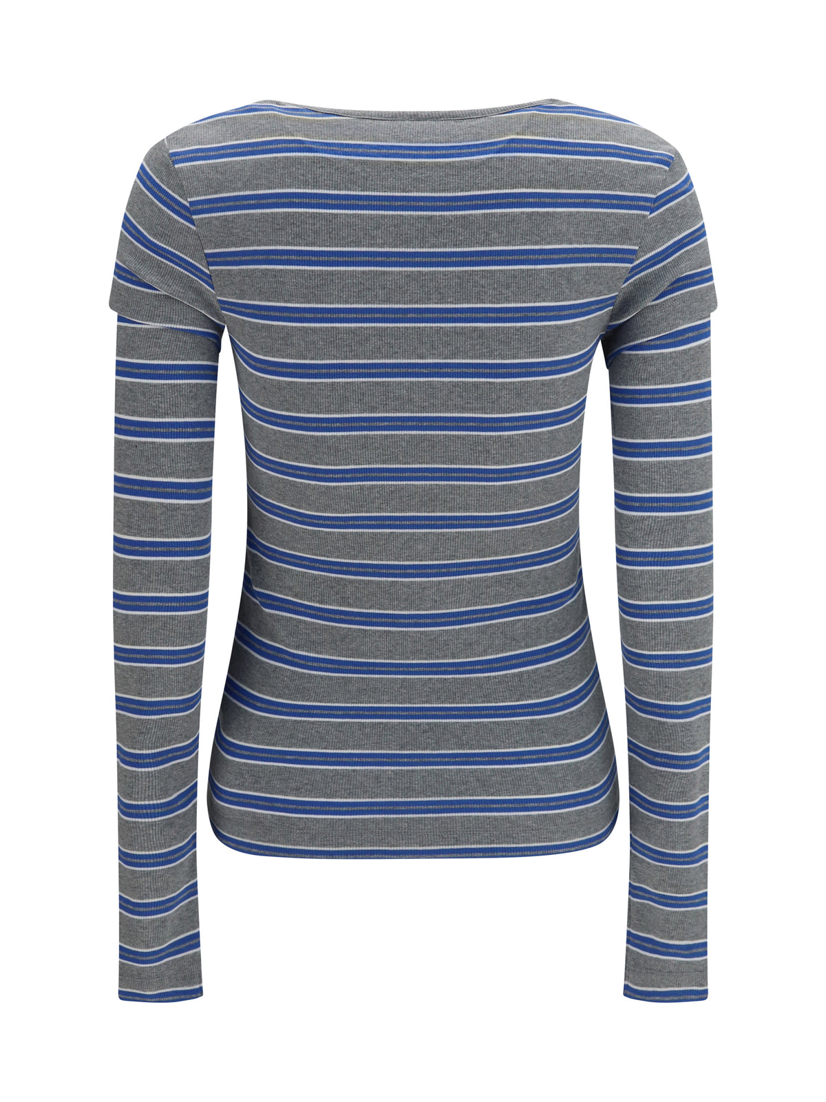 Ganni Women Ribbed V-Neck Long-Sleeve T-Shirt