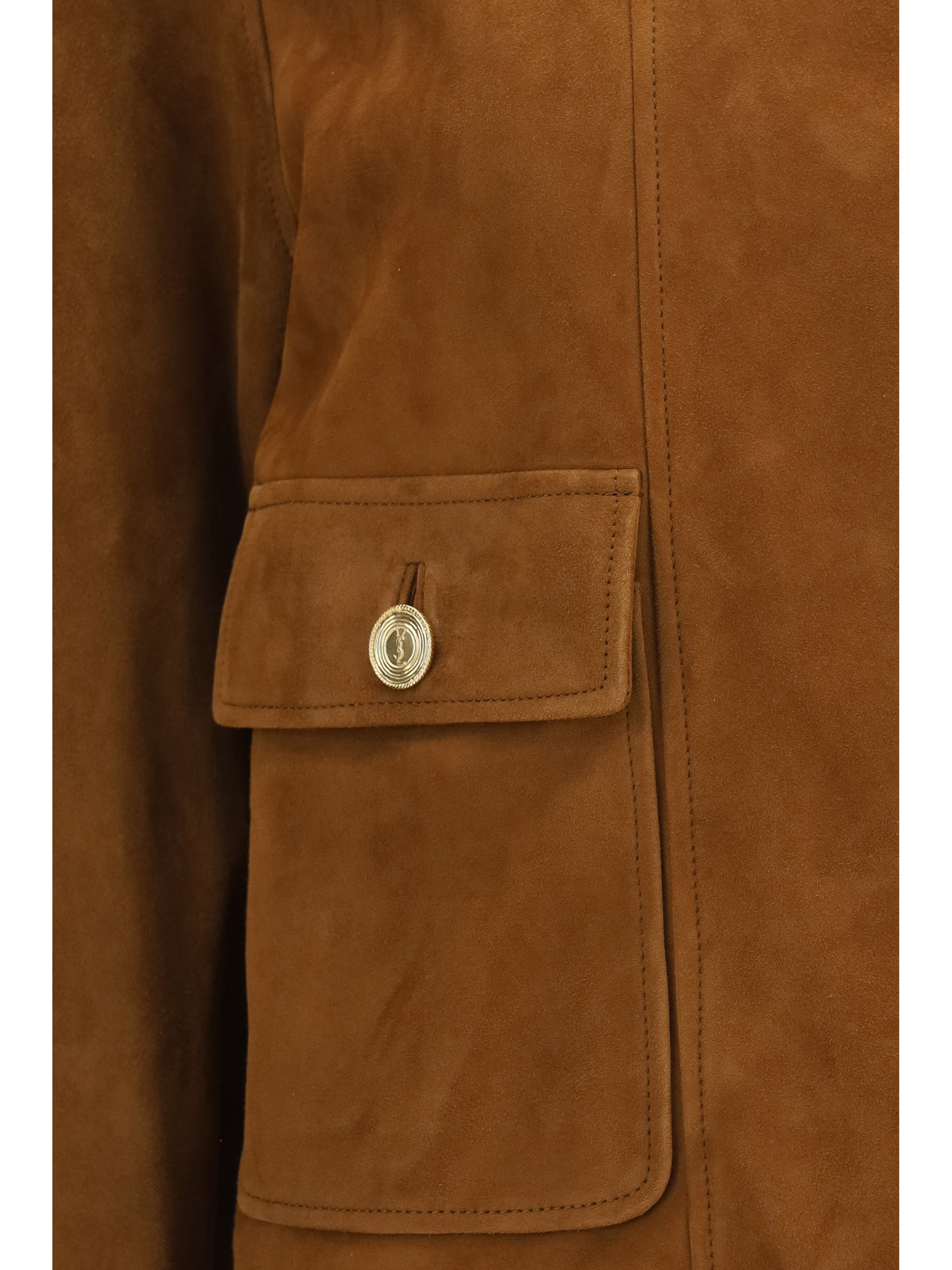 Saint Laurent Women Short Suede Jacket With Buttons