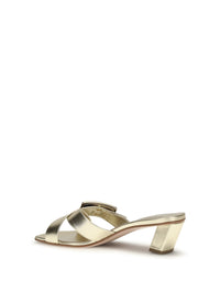 Roger Vivier Women Laminated Leather Mules Sandals