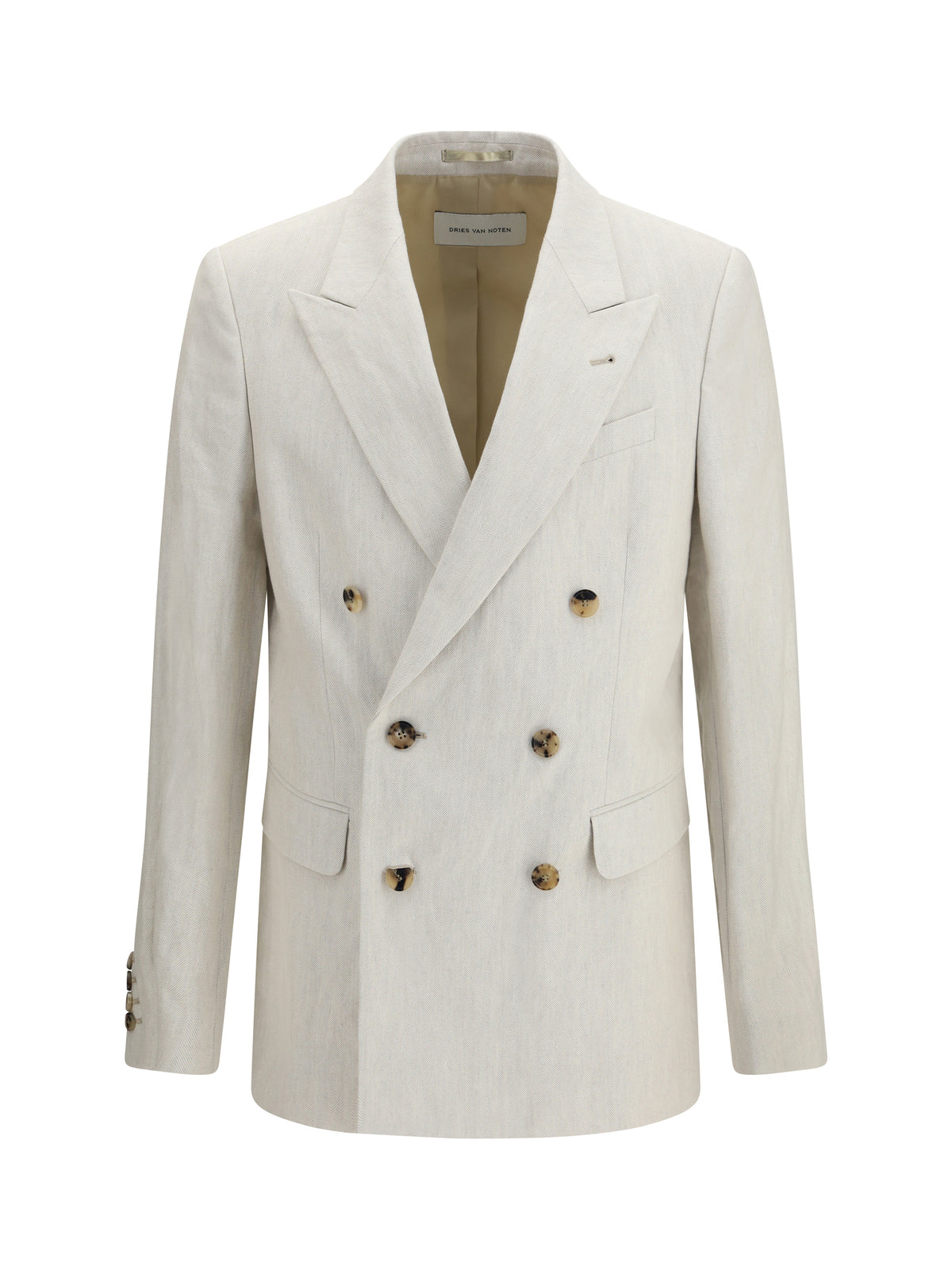 DRIES VAN NOTEN Dries Van Noten Men Barry Blazer In A Cotton And Linen Herringbone Blend