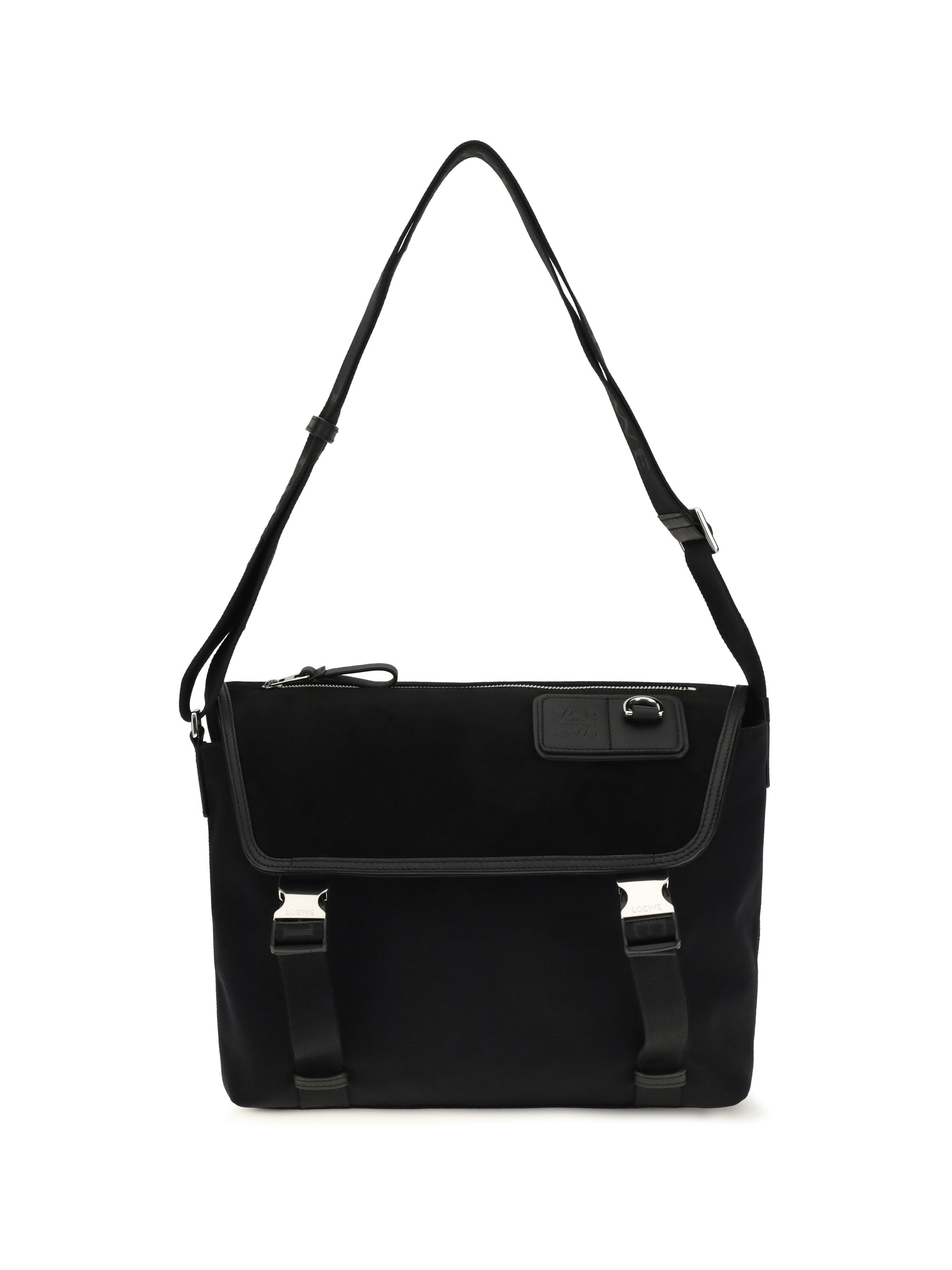 Loewe Men Medium Messenger Flex Bag In Canvas And Suede