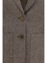 Burberry Women Single-Breasted Wool And Linen Blazer