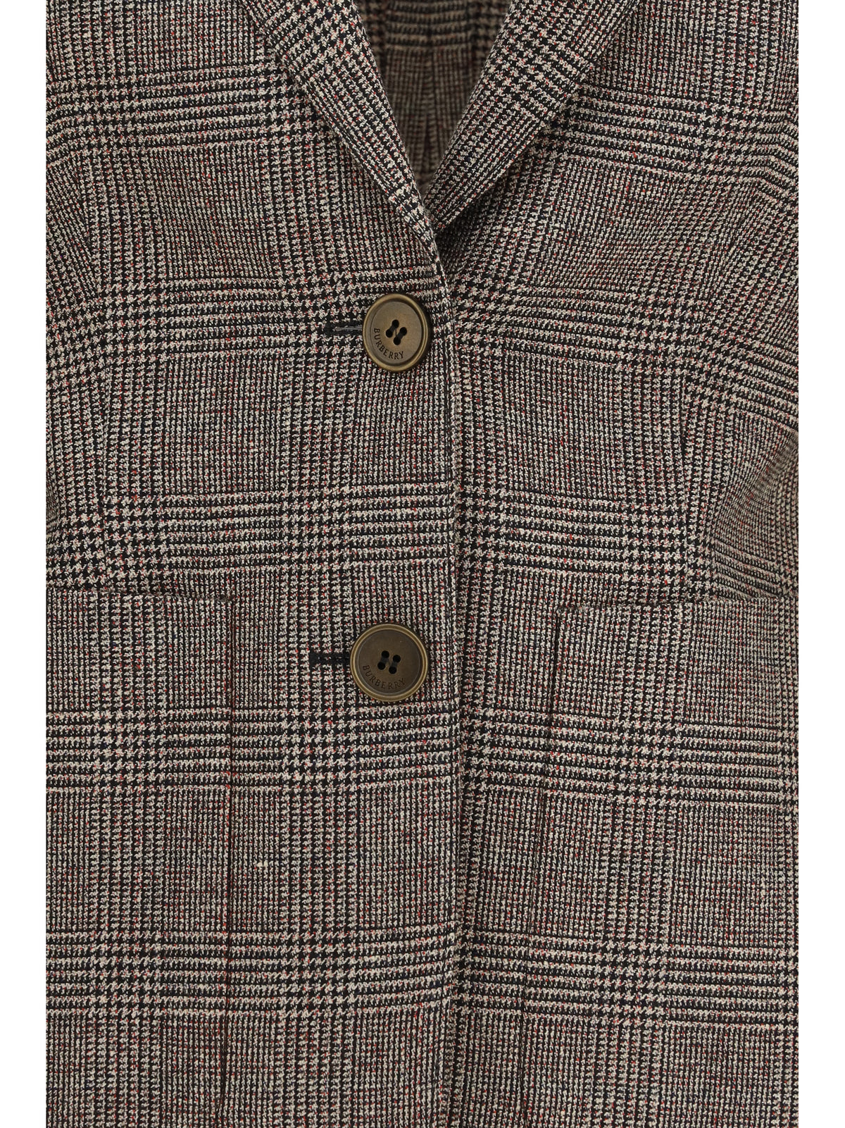 Burberry Women Single-Breasted Wool And Linen Blazer