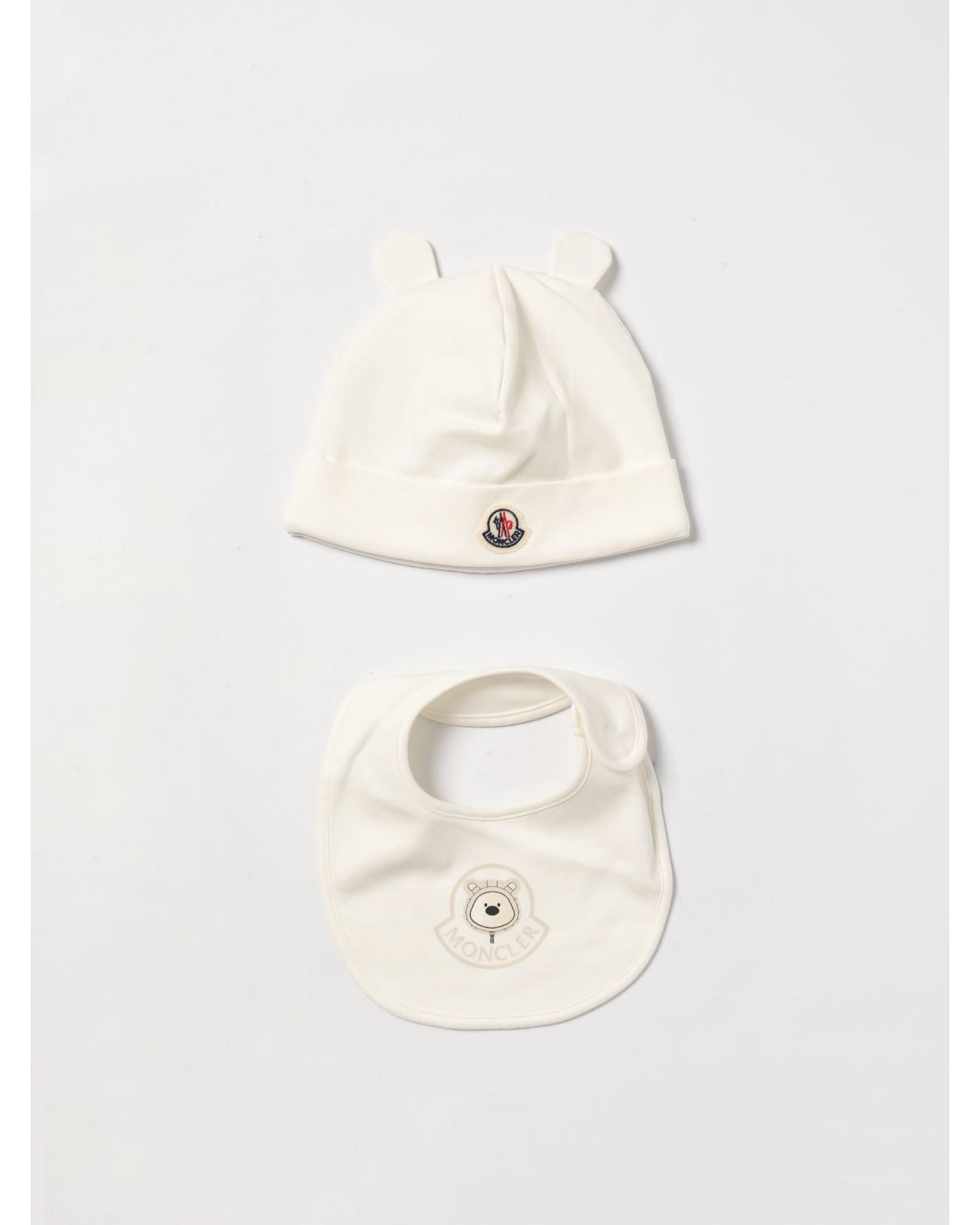 Moncler Baby Hat Bib Set Soft Cotton Kids White Blanket Sets