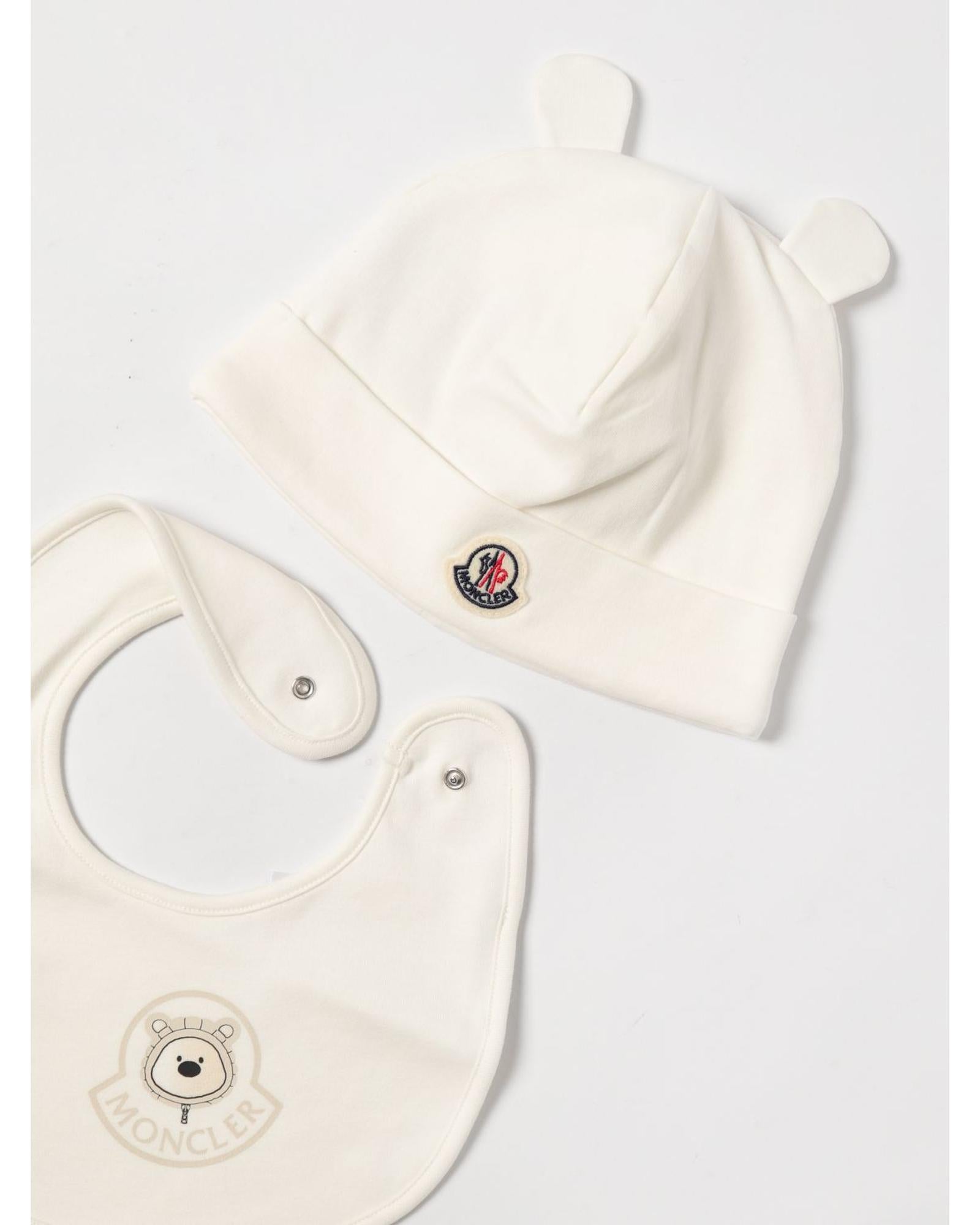 Moncler Baby Hat Bib Set Soft Cotton Kids White Blanket Sets