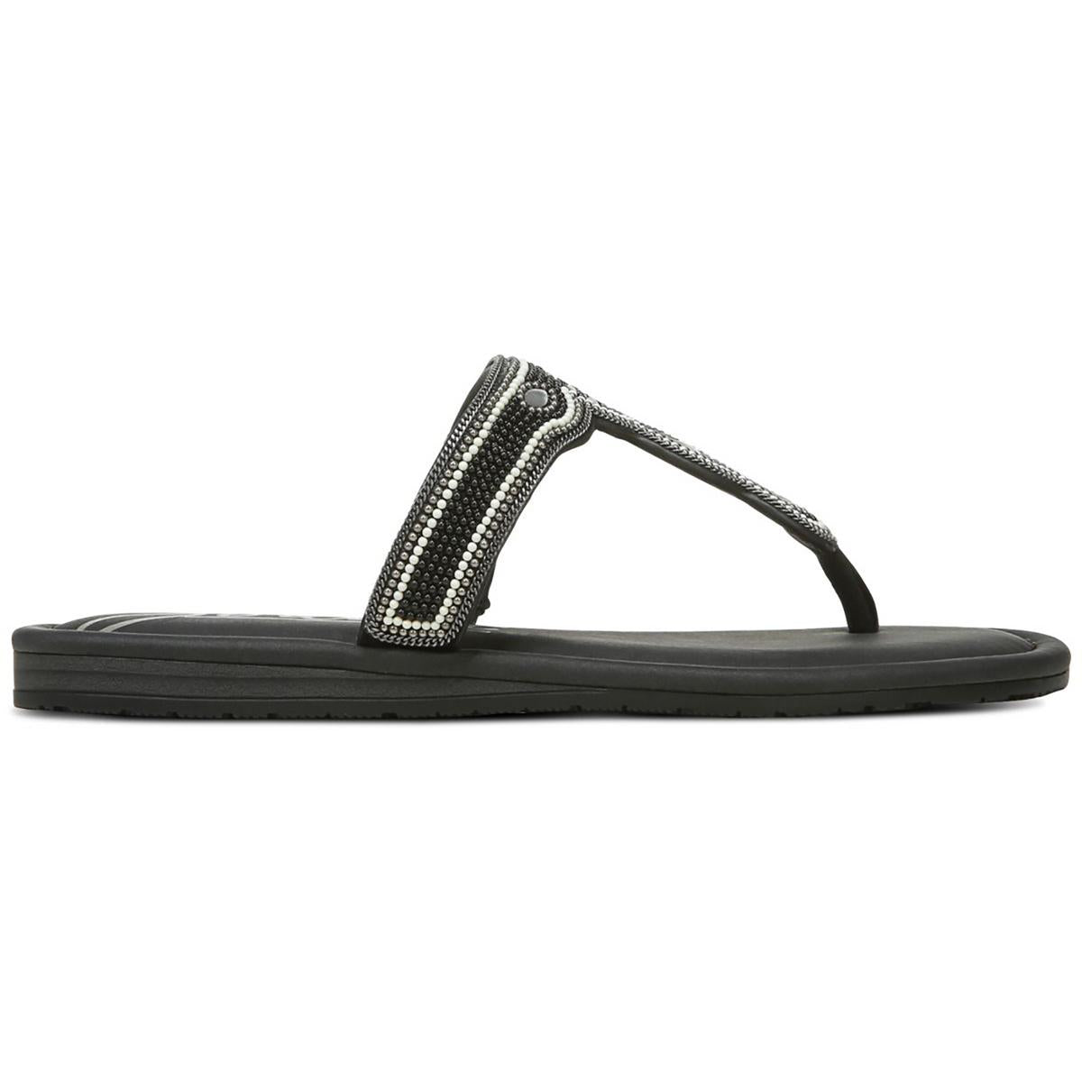 Yves Womens Faux Leather Flip-Flop T-Strap Sandals