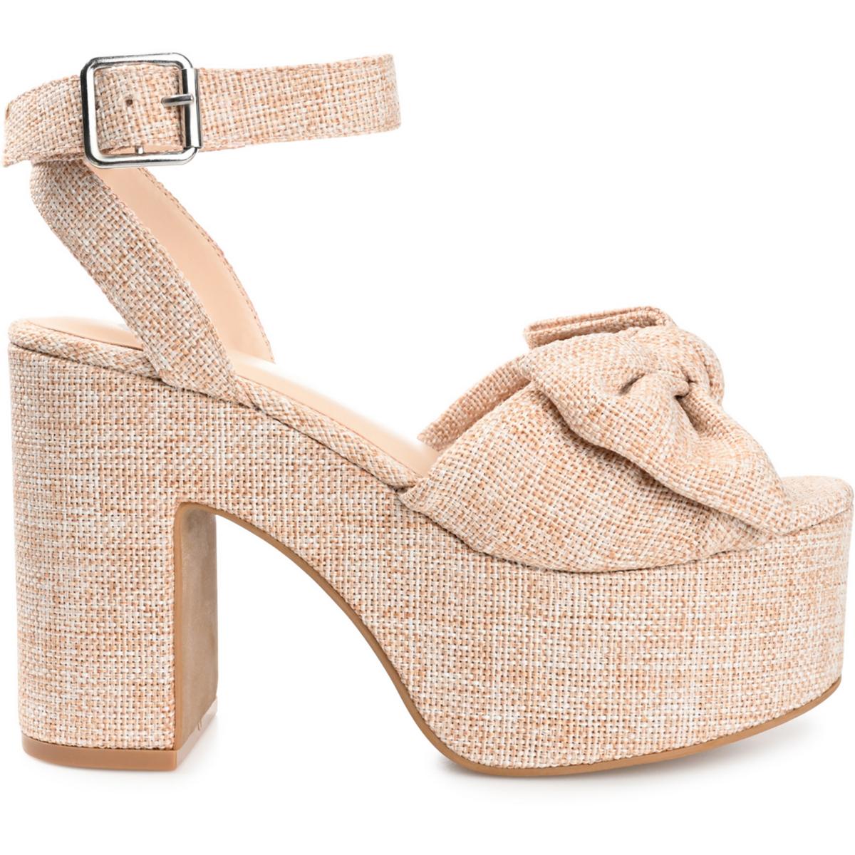 Zenni Womens Bow Ankle Strap Platform Sandals