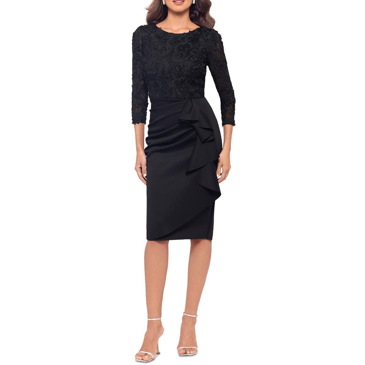 Womens Ruffled Polyester Midi Dress