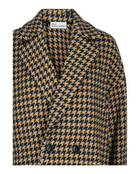 Valentino Valentino Womens Double-Breasted Houndstooth Coat