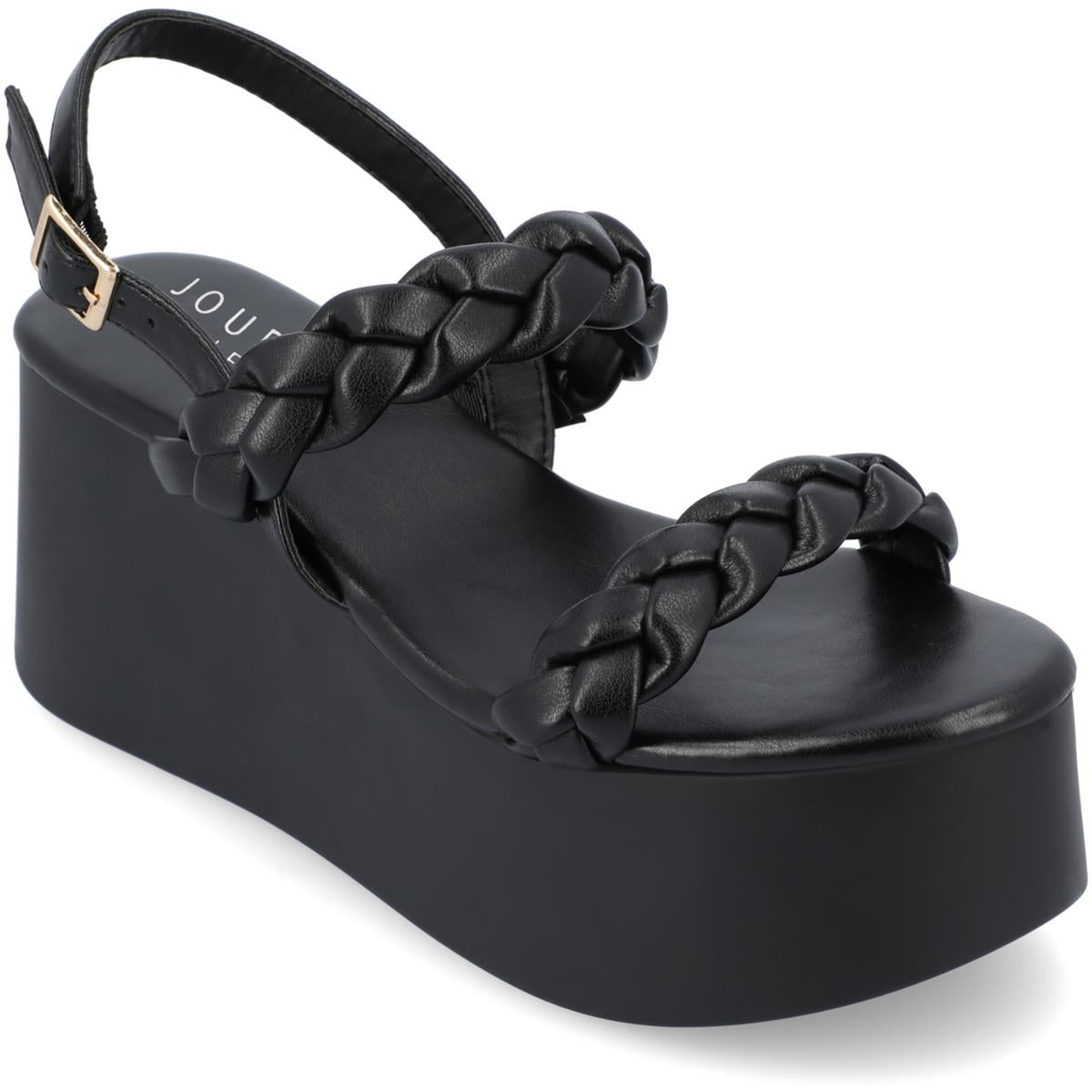 Womens Patent Flatform Ankle Strap