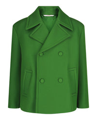 Valentino Valentino Mens Oversized Technical Wool Peacoat
