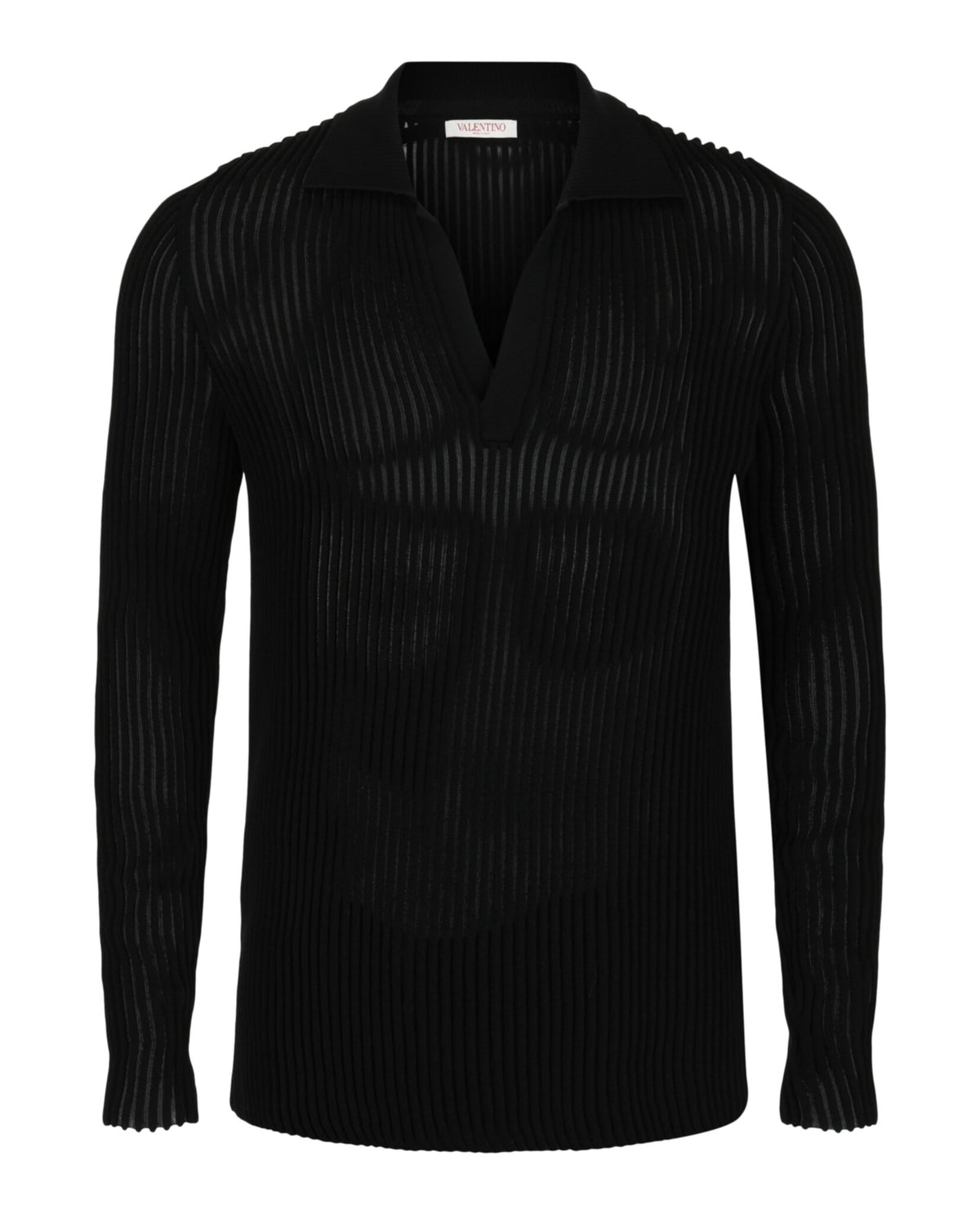 Valentino Valentino Mens Ribbed Knit Polo Sweater