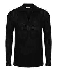Valentino Valentino Mens Ribbed Knit Polo Sweater