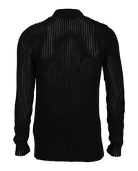Valentino Valentino Mens Ribbed Knit Polo Sweater