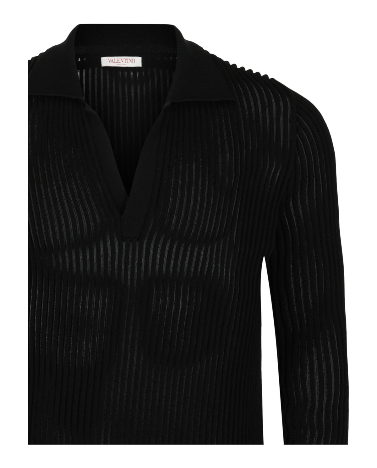 Valentino Valentino Mens Ribbed Knit Polo Sweater