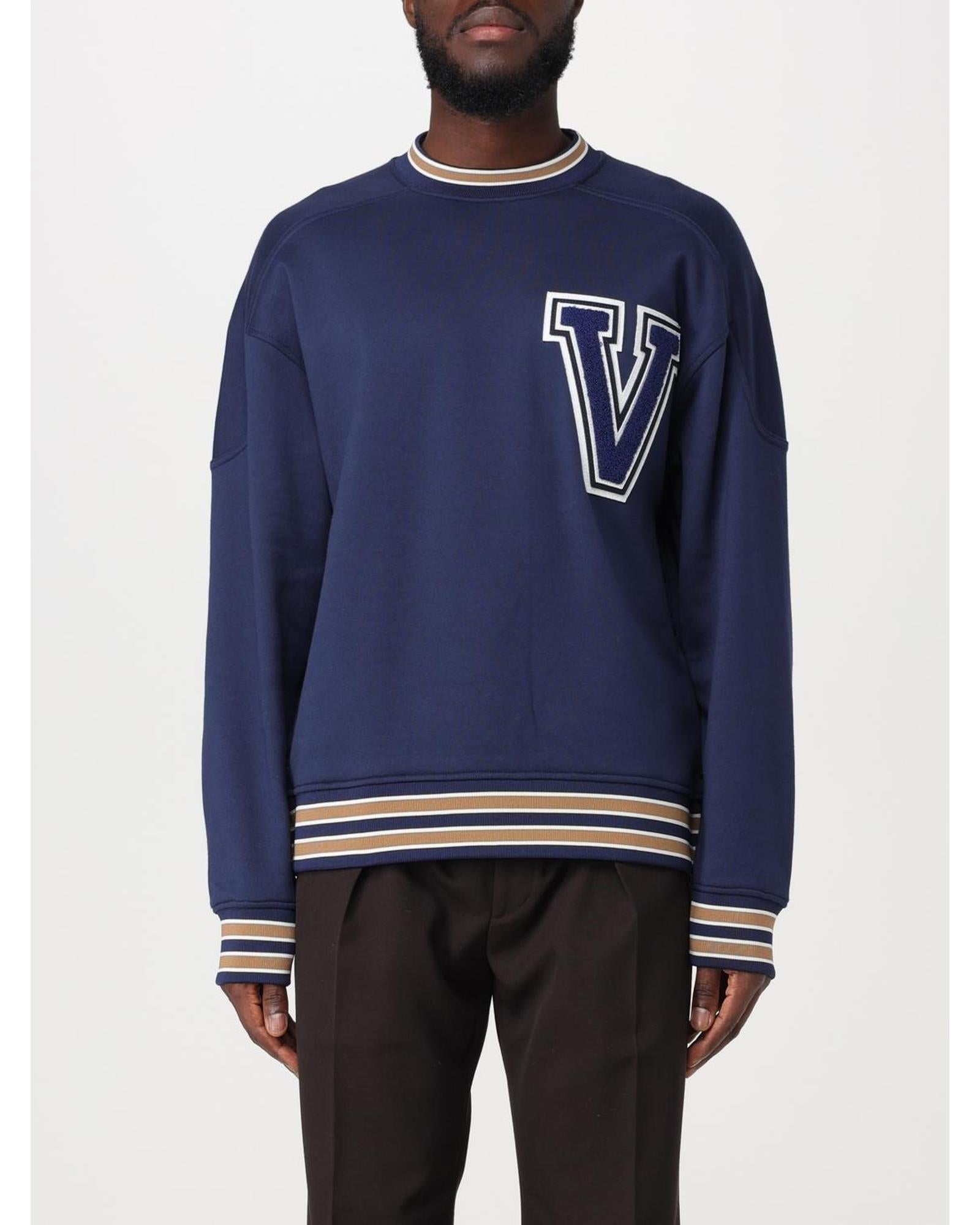 Valentino VLTN Appliqu Sweatshirt Men Blue Sweatshirts & Hoodies