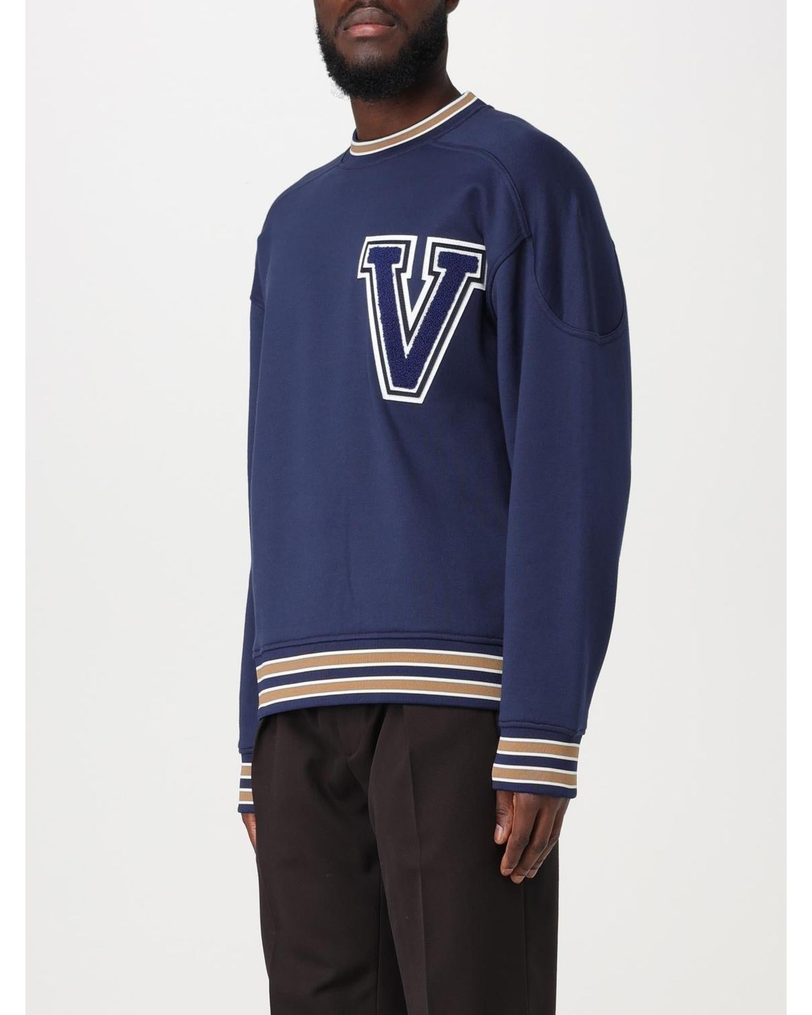 Valentino VLTN Appliqu Sweatshirt Men Blue Sweatshirts & Hoodies