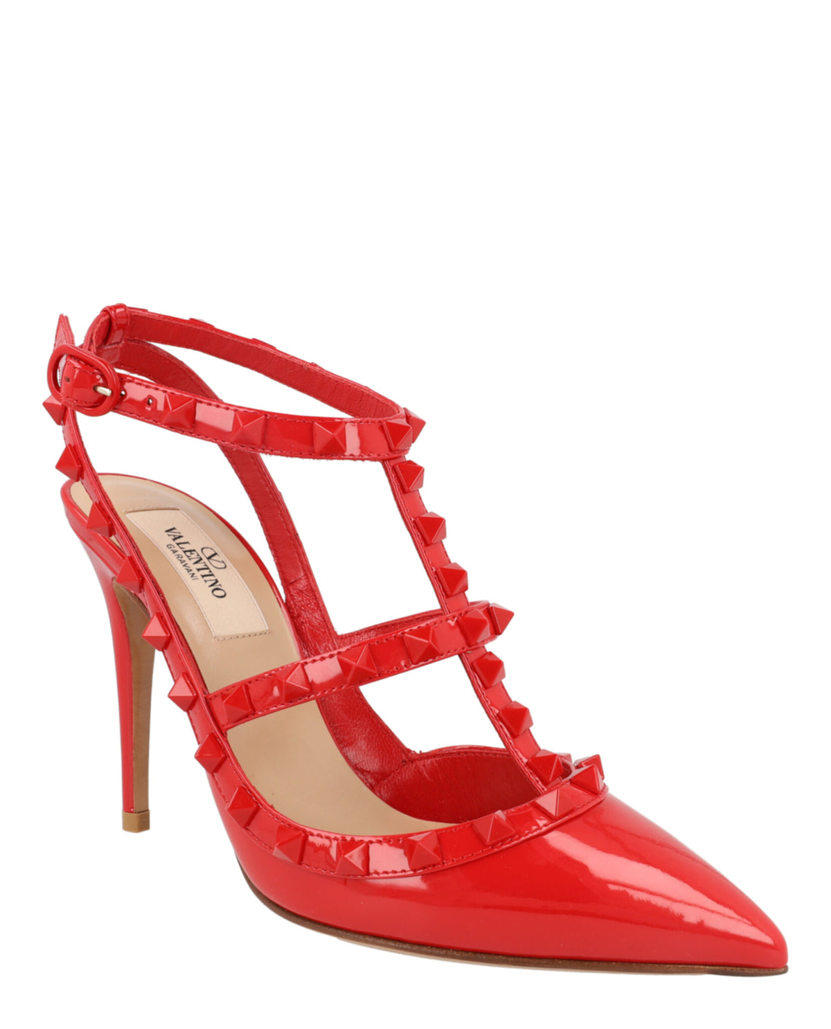 Valentino Valentino Womens Caged Rockstud Slingback Heels