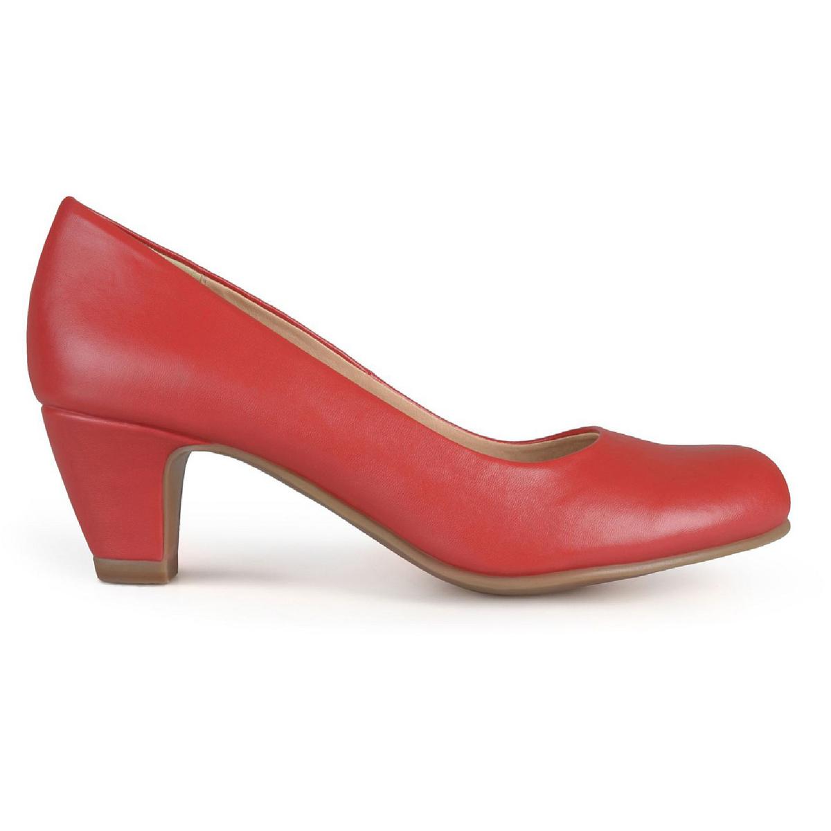 Luu-M Womens Faux Leather Round Toe Pumps