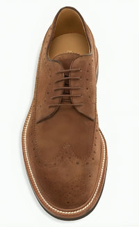 Brunello Cucinelli Men’s Brown Suede Derby Shoes