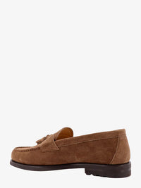 Brunello Cucinelli Mens Suede Tassle Loafers in Chestnut3