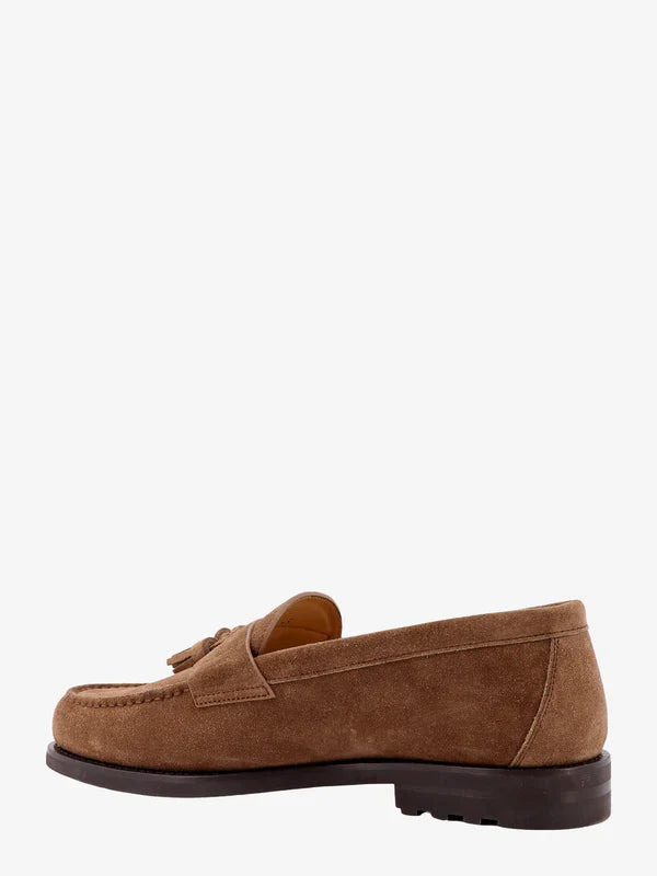 Brunello Cucinelli Mens Suede Tassle Loafers in Chestnut3