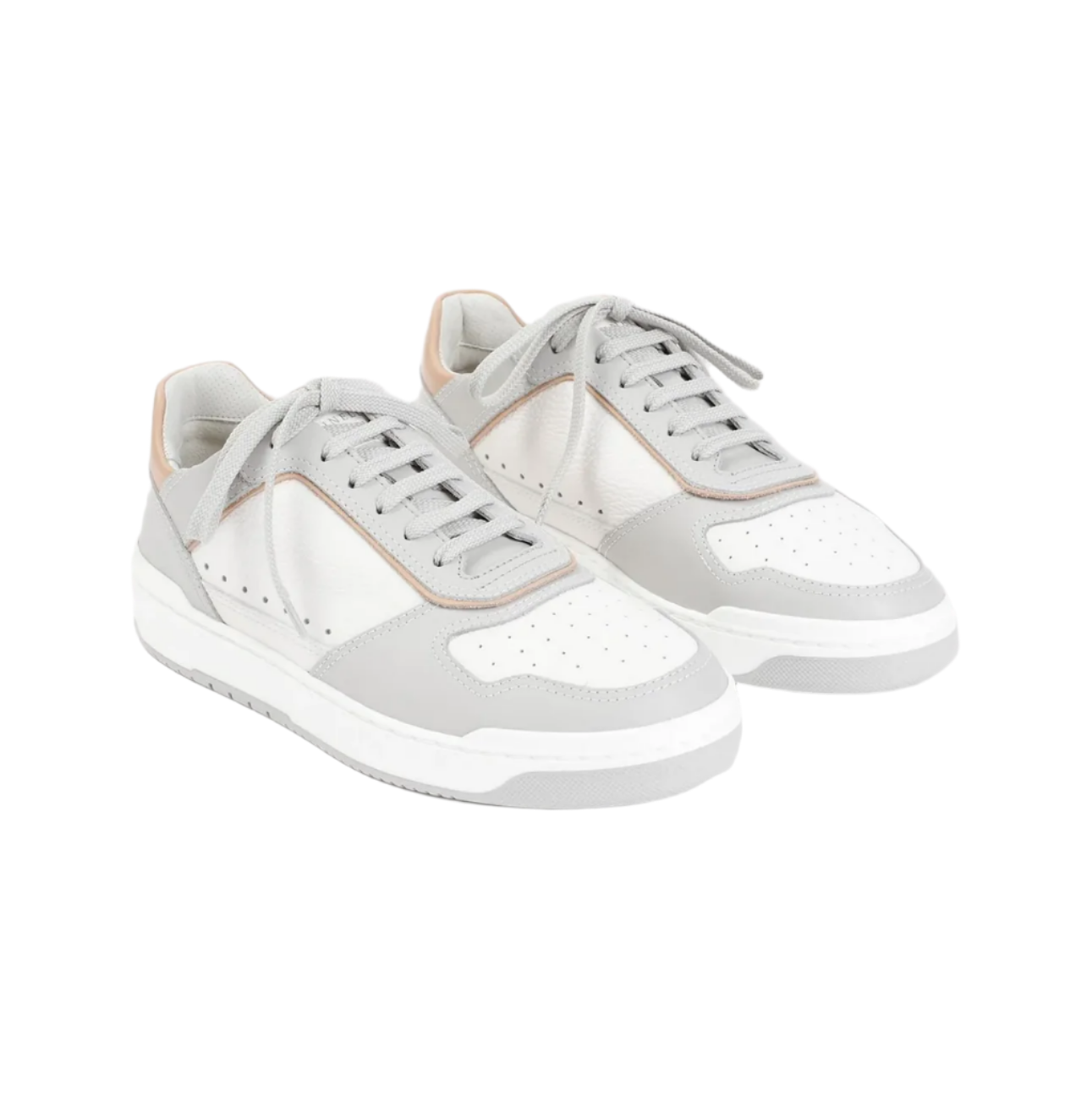Brunello Cucinelli Leather and Suede Low-Top Sneakers with Perforated Panels