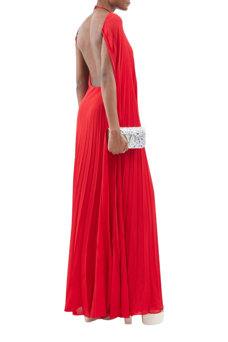 Valentino Silk Dress Rosso 2B0Vdf761Mh_157