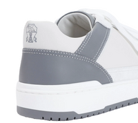 BRUNELLO CUCINELLI MENS SNEAKERS IN WHITE/GREY
