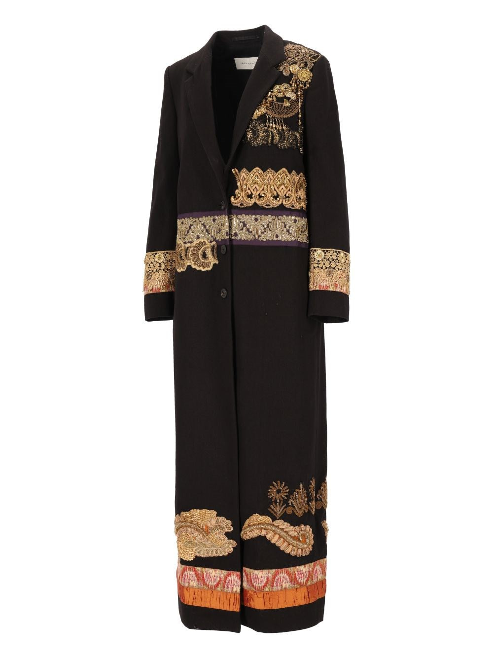 Dries Van Noten Women Embellished Wool Longline Coat