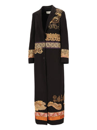 Dries Van Noten Women Embellished Wool Longline Coat