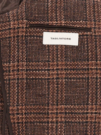 Tagliatore Men Wool And Silk Prince Of Wales Blazer