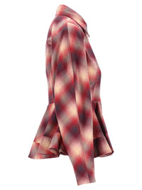 Ganni Women Red Checked Flannel Shirt
