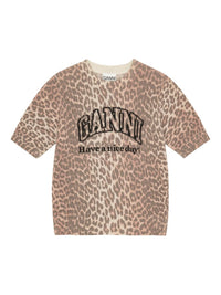 Ganni Women Leopard Print T-Shirt