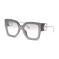 Philipp Plein Sunglasses Rectangle Full Rim, Black Frame and Silver Mirror Lens SPP041MZ42X