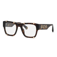 Philipp Plein Eyeglasses Square Full Rim, Brown Frame and Clear Demo Lenses Lens VPP042W0722