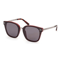 Tom Ford Sunglasses Square Full Rim, Shiny Bordeaux Frame and Smoke Lens FT101471A