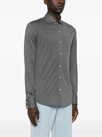 Brunello Cucinelli Men Jersey Shirt With Spread Collar