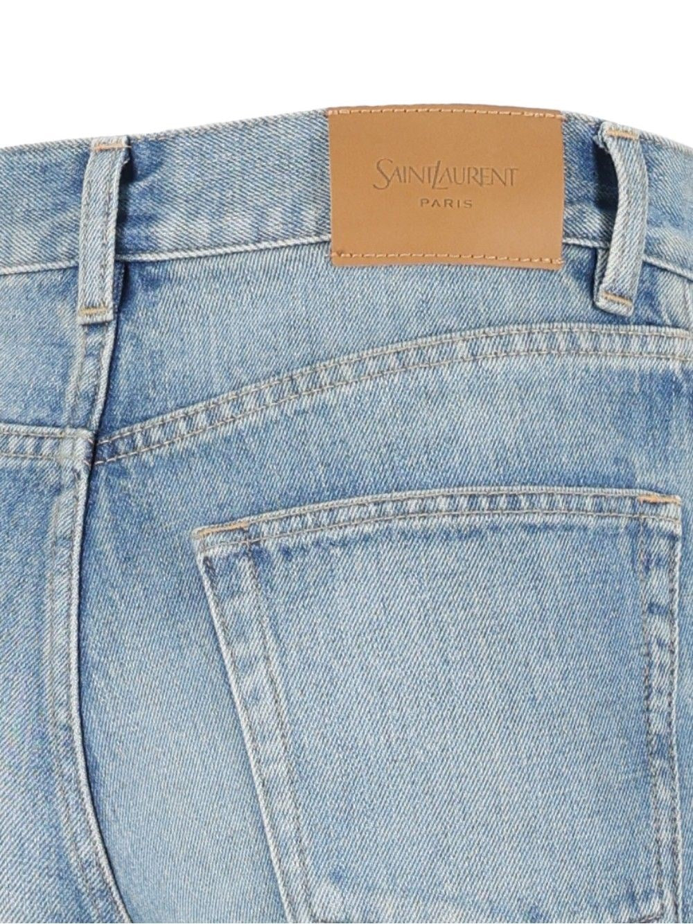Saint Laurent Saint Laurent Women Straight Jeans In Authentic Medium Blue Denim