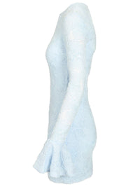 Rotate Women Blue Mesh Mini Dress With Ruffles