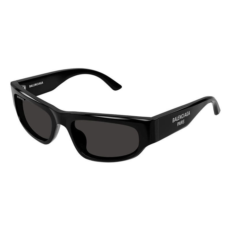 Balenciaga Sunglasses Rectangle Full Rim, Black Frame and Grey Lens BB0388S001