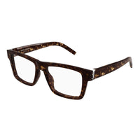 Saint Laurent Eyeglasses Rectangle Full Rim, Dark Havana Frame and Clear Demo Lens Lens SLM10_B002