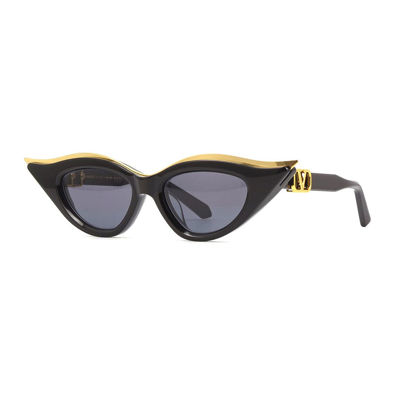 Valentino Sunglasses Cat Eye Full Rim, Pink/White Gold Frame and Pink to Light Pink Gradient AR Lens VLS-114D