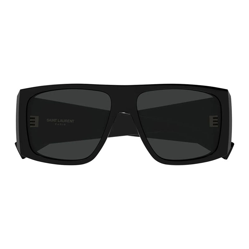 Saint Laurent Saint Laurent Sunglasses Square Full Rim, Shiny Black Frame and Grey Lens SL832001