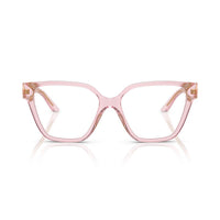 Versace Versace Eyeglasses Geometric Full Rim, Transparent Pink Frame and Clear Demo Lenses Lens VE3358B5472