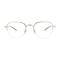 Montblanc Eyeglasses Square Semi Rim, Gold Frame and Clear Demo Lens Lens MB0129O004