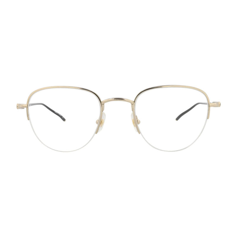 Montblanc Eyeglasses Square Semi Rim, Gold Frame and Clear Demo Lens Lens MB0129O004
