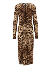 Dolce & Gabbana Women Viscose Jersey Dress With A Leopard Print