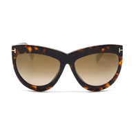Tom Ford Tom Ford Sunglasses Cat Eye Full Rim, Blonde Havana Frame and Brown Mirror Lens FT111253G